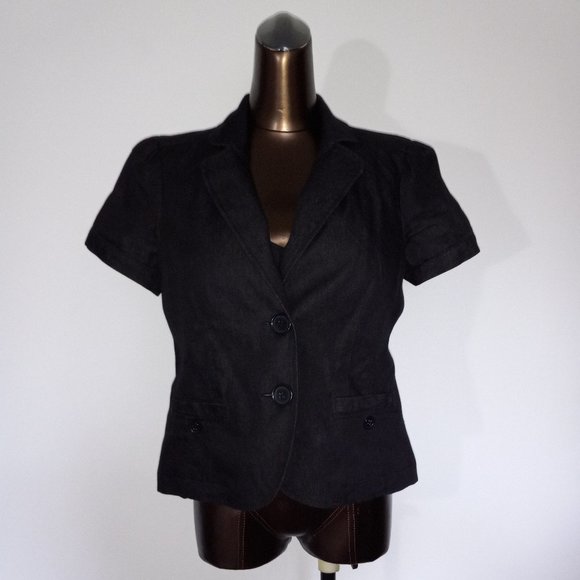 Blouse-jacket, short sleeves, lined, Reitmans women's size 12-Petite / US size 6 - Picture 1 of 13